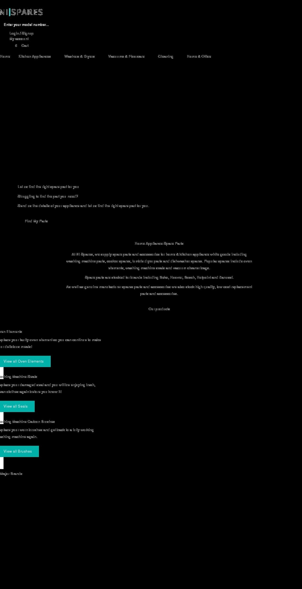 nispares.co.uk shopify website screenshot