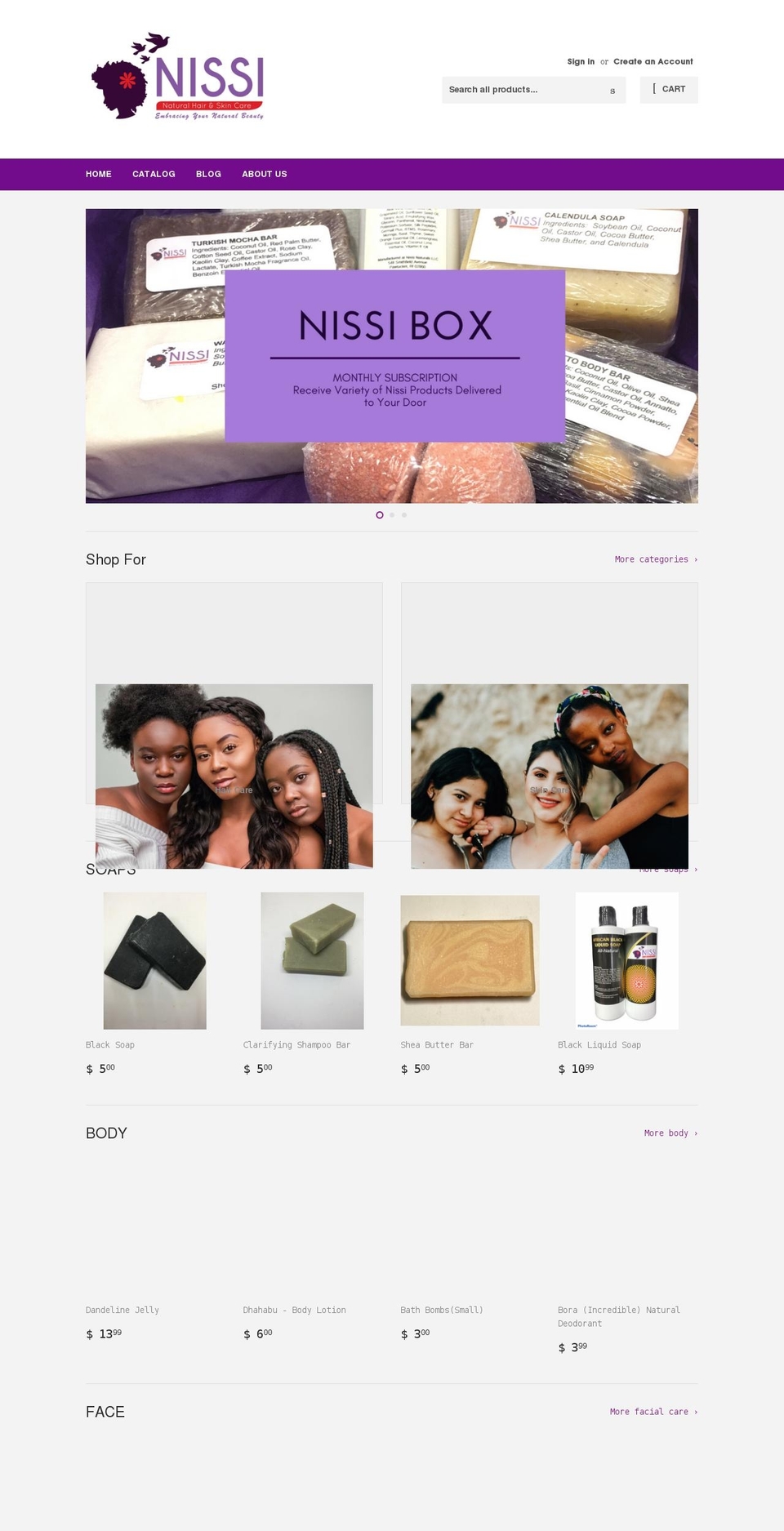 nissi-naturals-hair-skin.myshopify.com shopify website screenshot