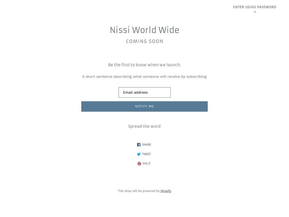 nissico.com — Shopify storefront screenshot