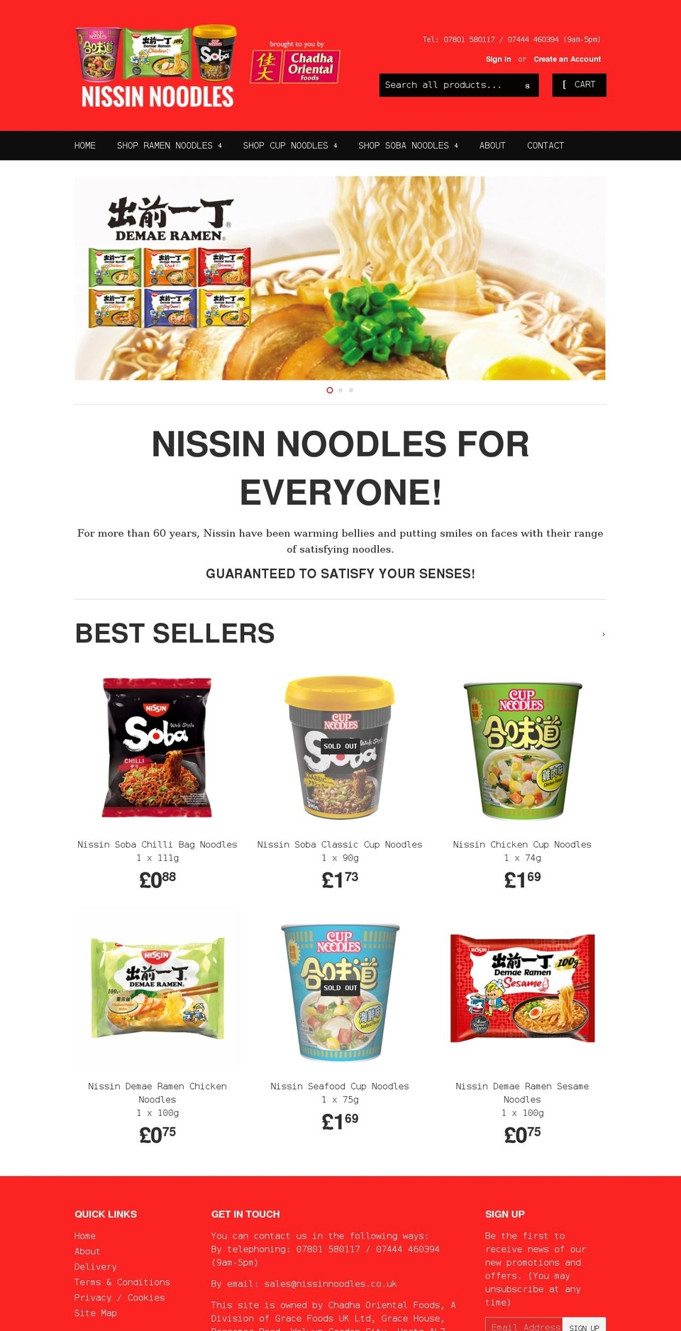 nissinnoodles.co.uk shopify website screenshot