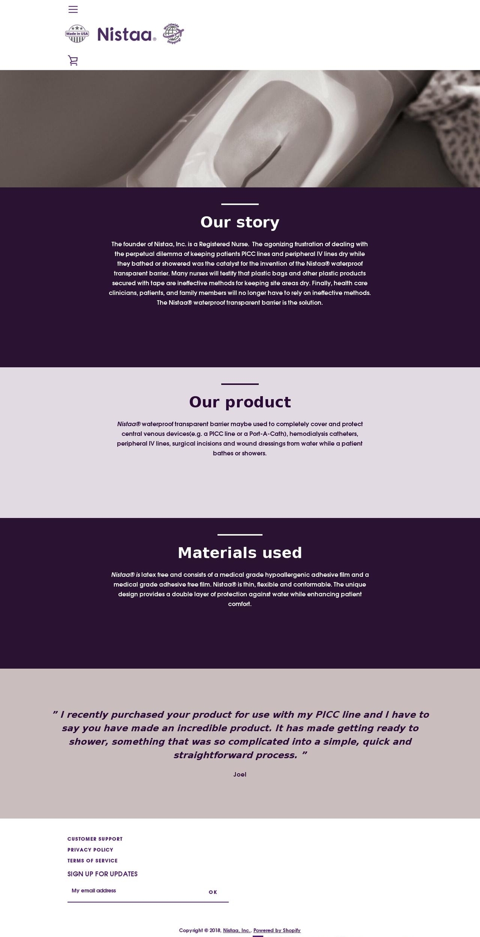 nistaa.com — Shopify storefront screenshot
