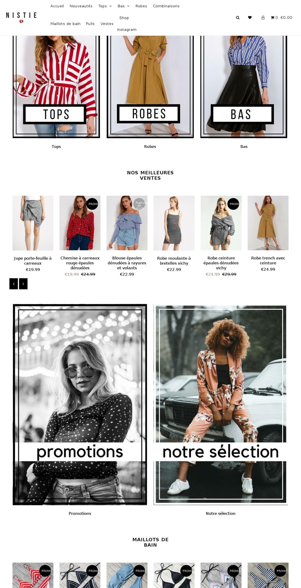nistie.com — Shopify storefront screenshot