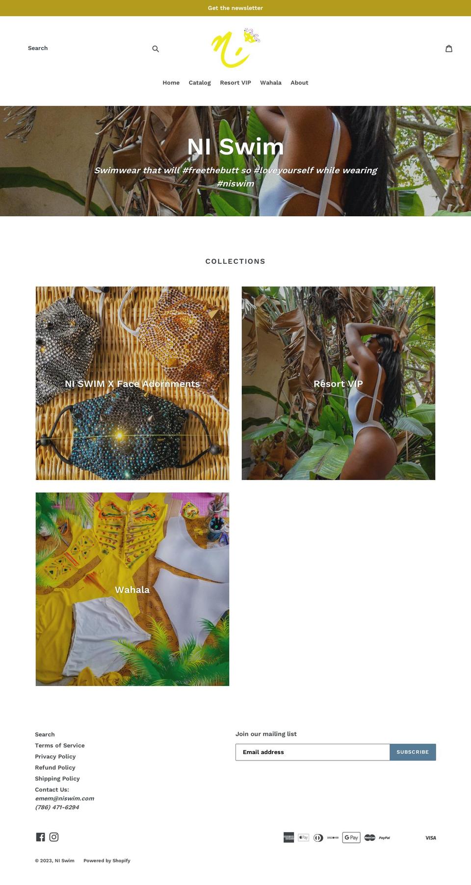 niswim.com shopify website screenshot