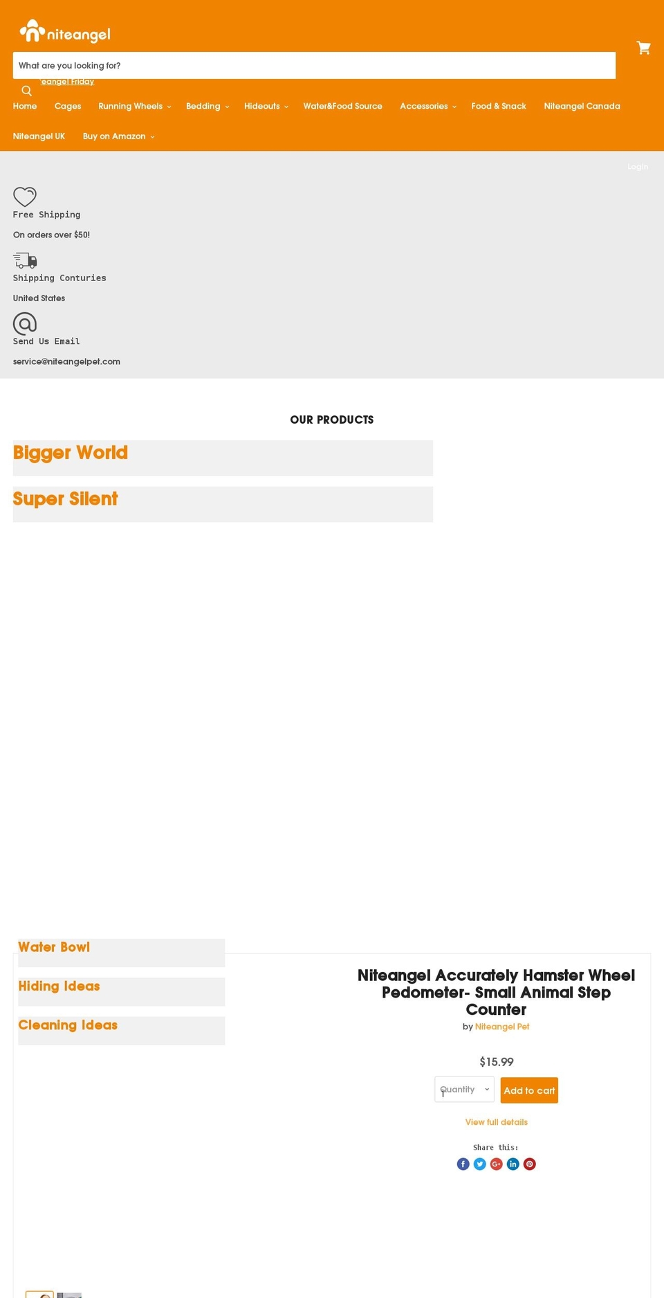 niteangelpet.com shopify website screenshot