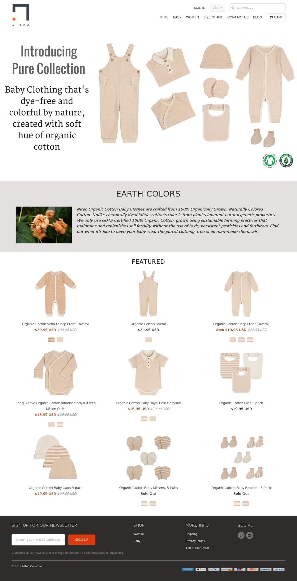 niteocollection.com shopify website screenshot