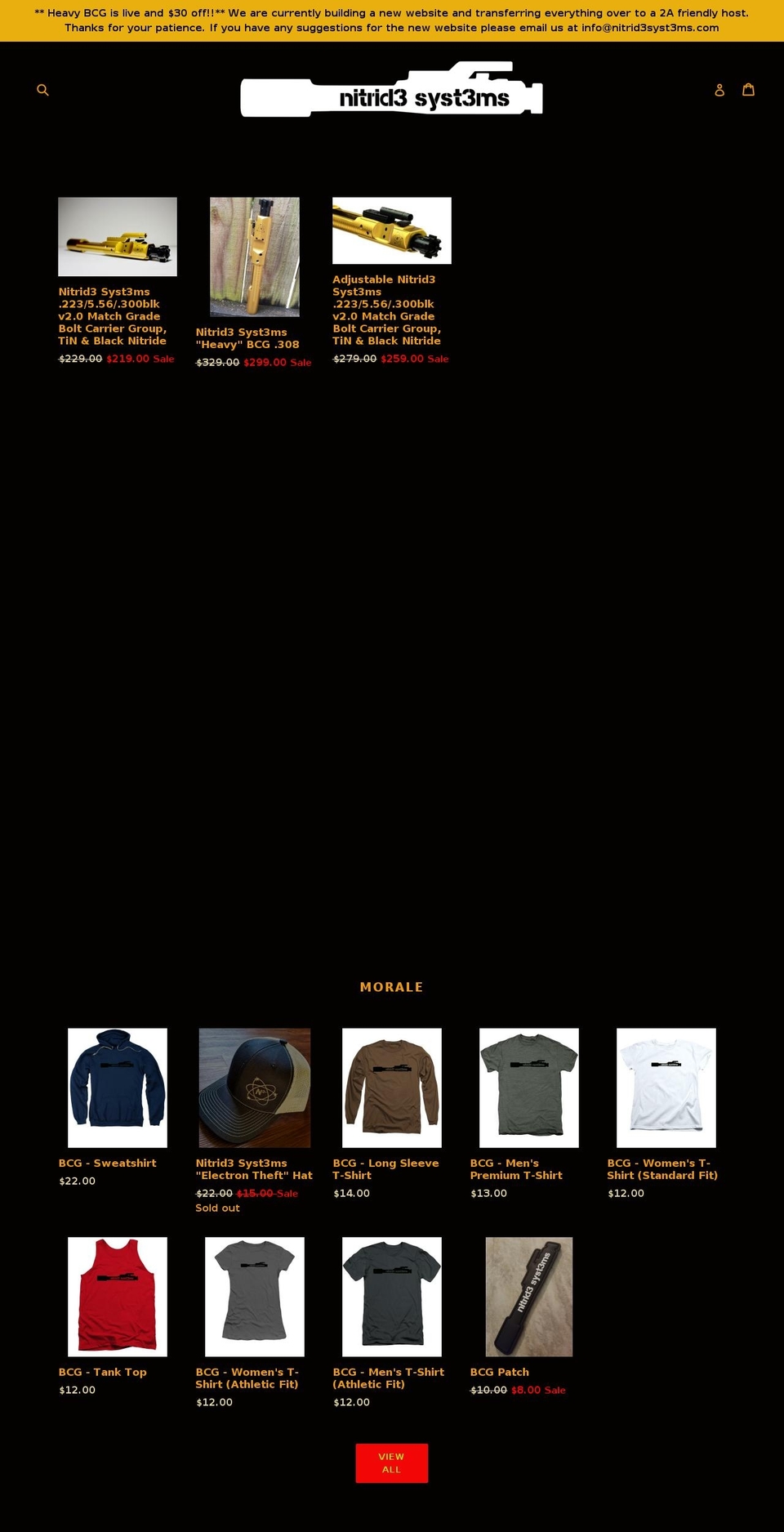 nitridesystems.com — Shopify storefront screenshot
