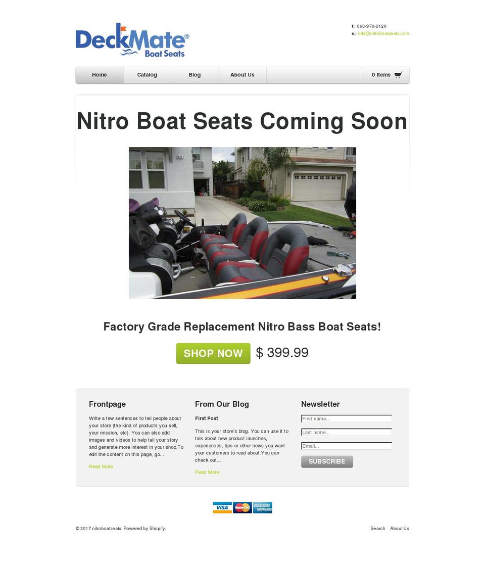 nitroboatseats.com shopify website screenshot