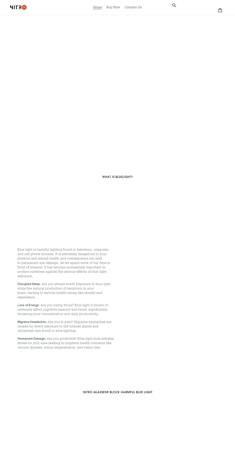 nitroglasses.com shopify website screenshot
