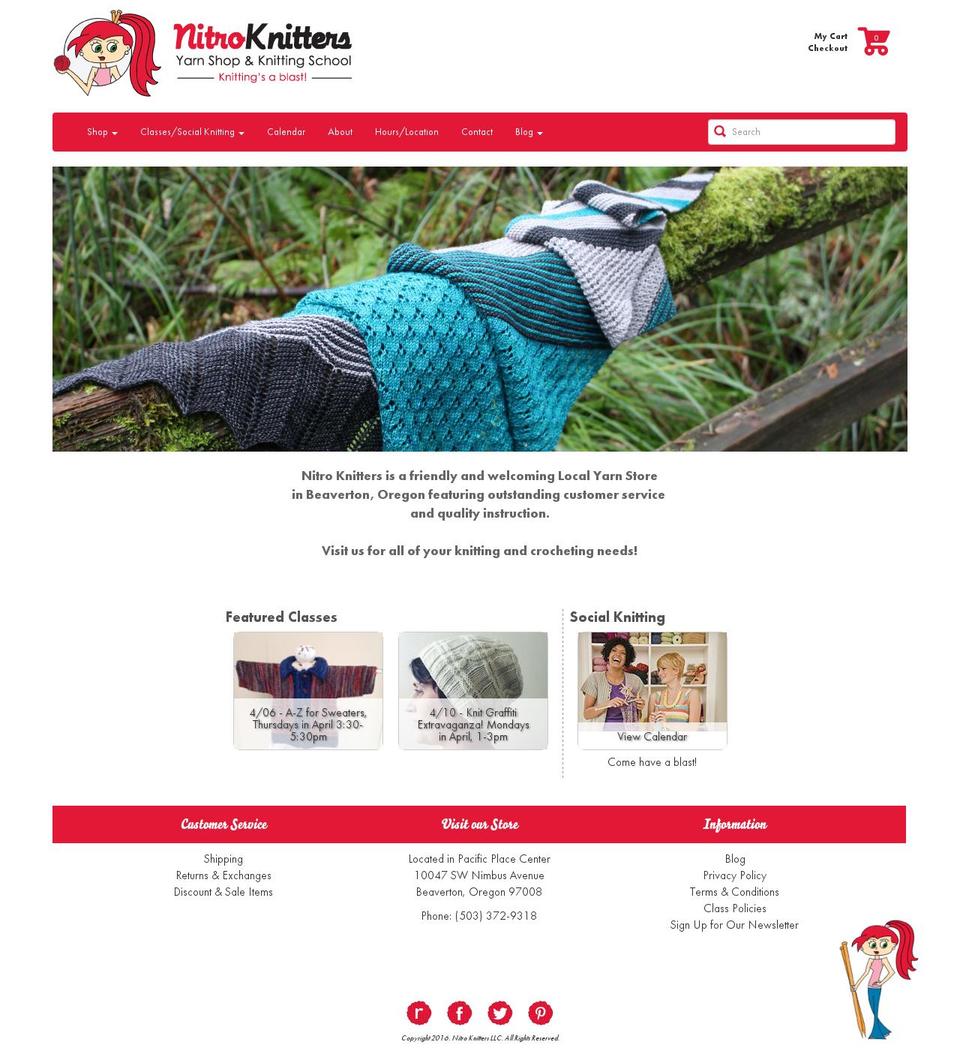 nitroknitters.com shopify website screenshot