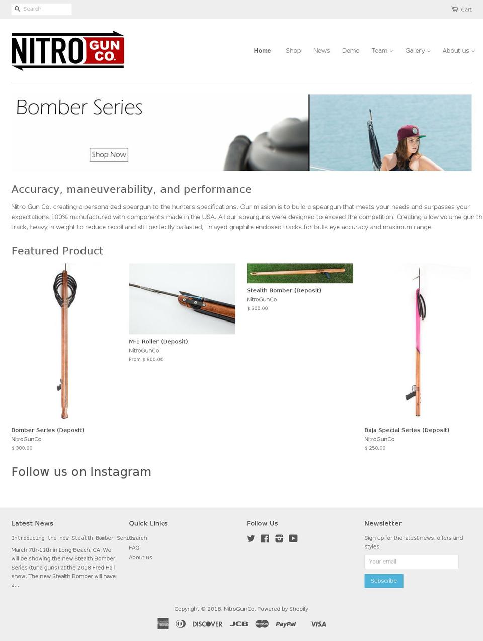 nitrospearguns.com shopify website screenshot