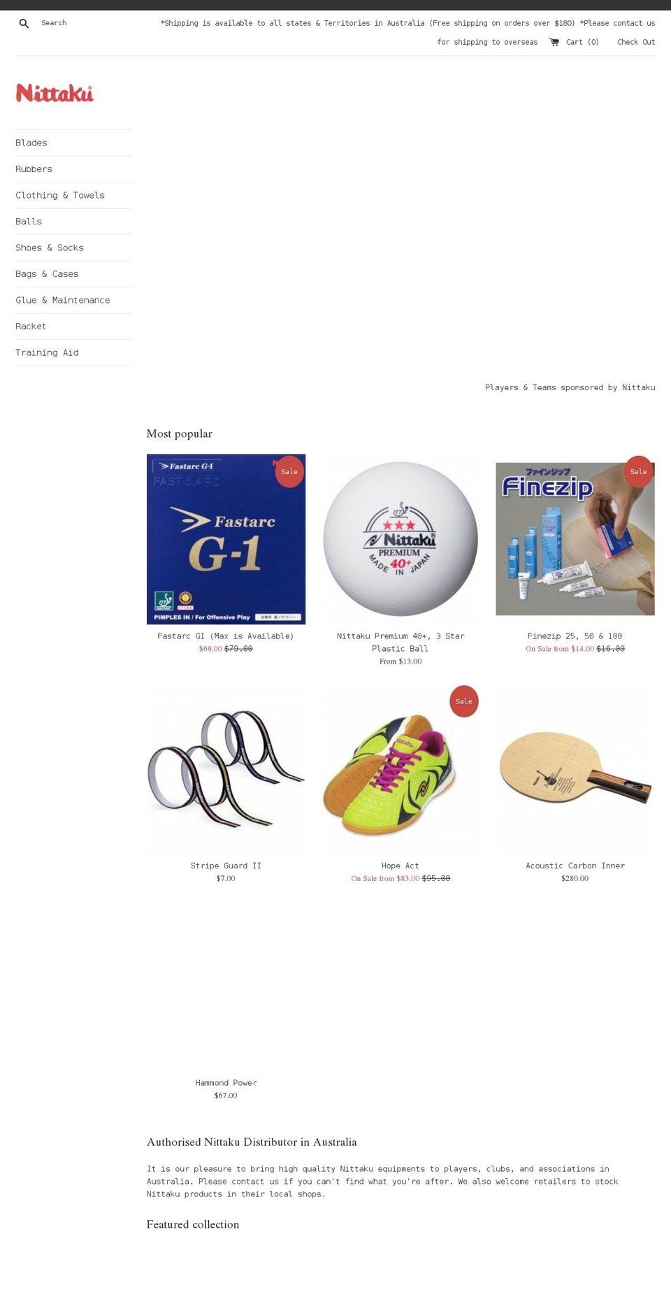 nittakuaustralia.com shopify website screenshot