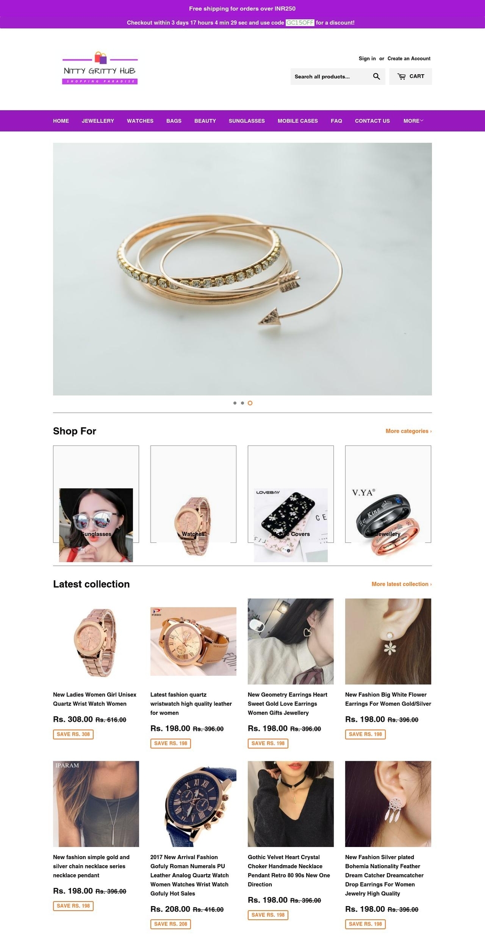 nittygrittyhub.com — Shopify storefront screenshot