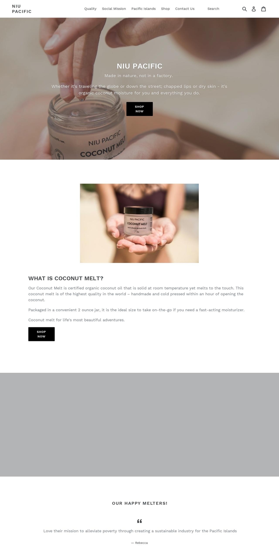 niupacific.com — Shopify storefront screenshot
