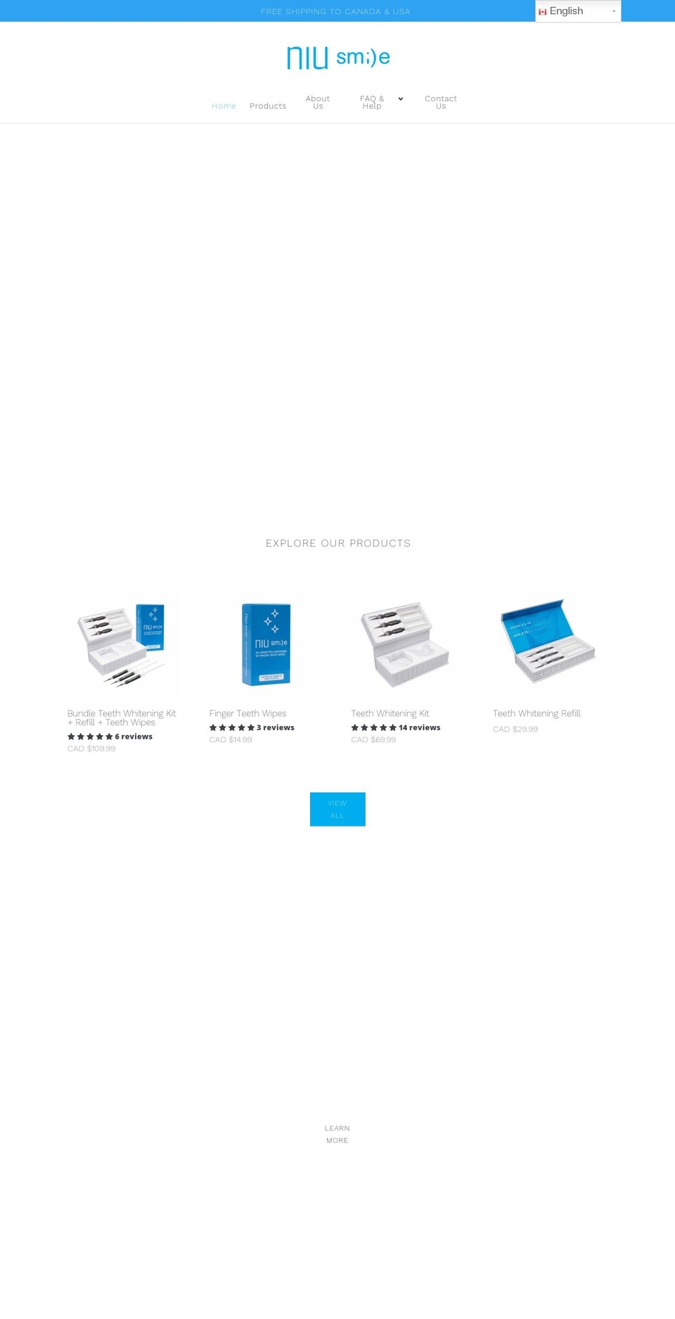 niusmile.ca shopify website screenshot