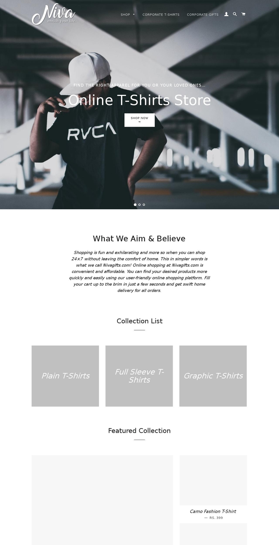nivagifts.com shopify website screenshot