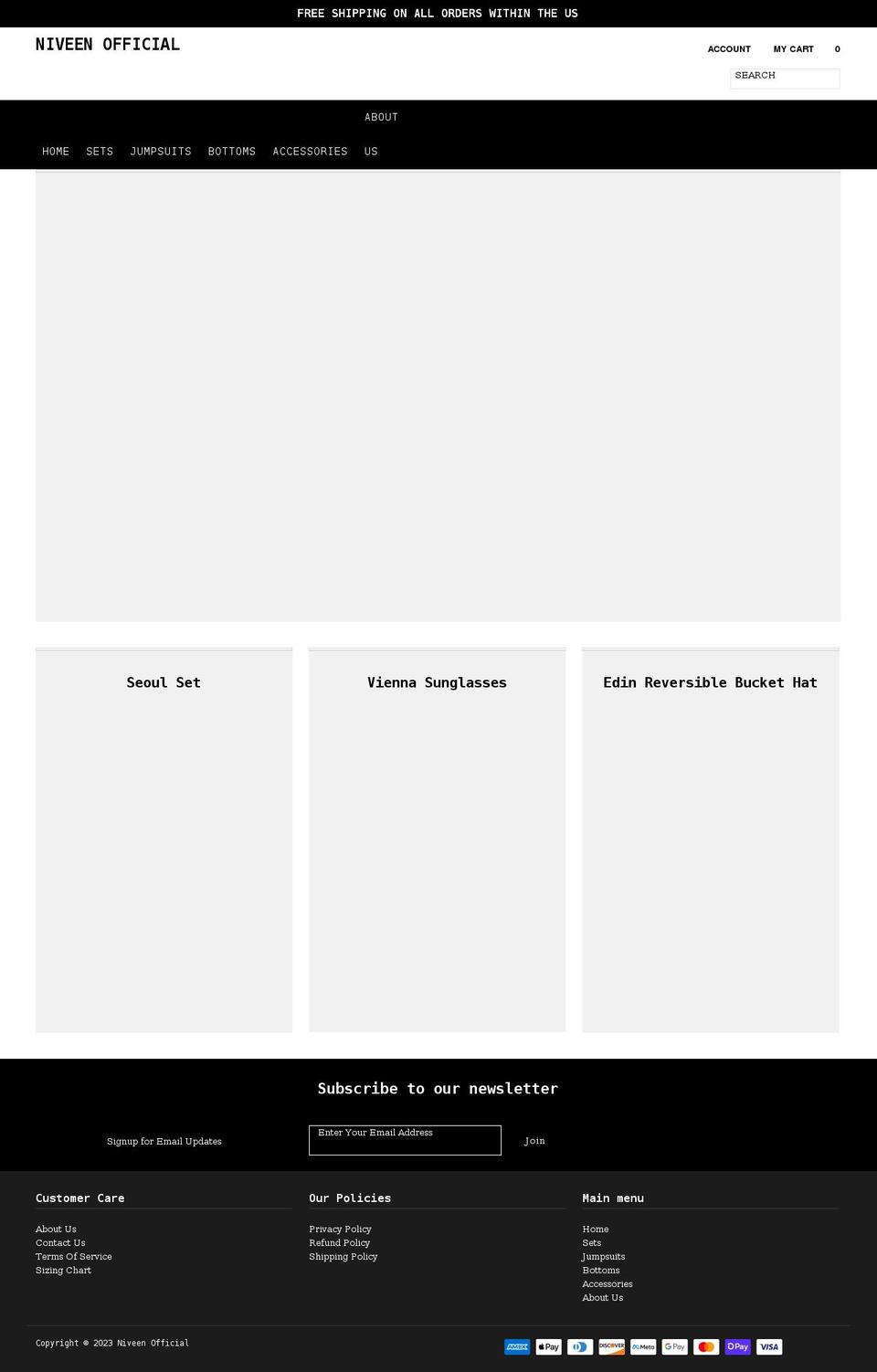 niveenofficial.com shopify website screenshot