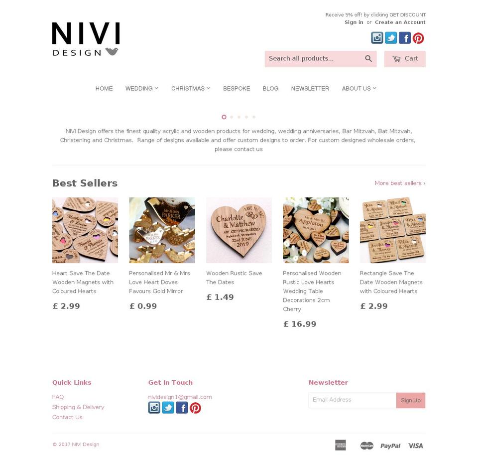 nividesign.com shopify website screenshot