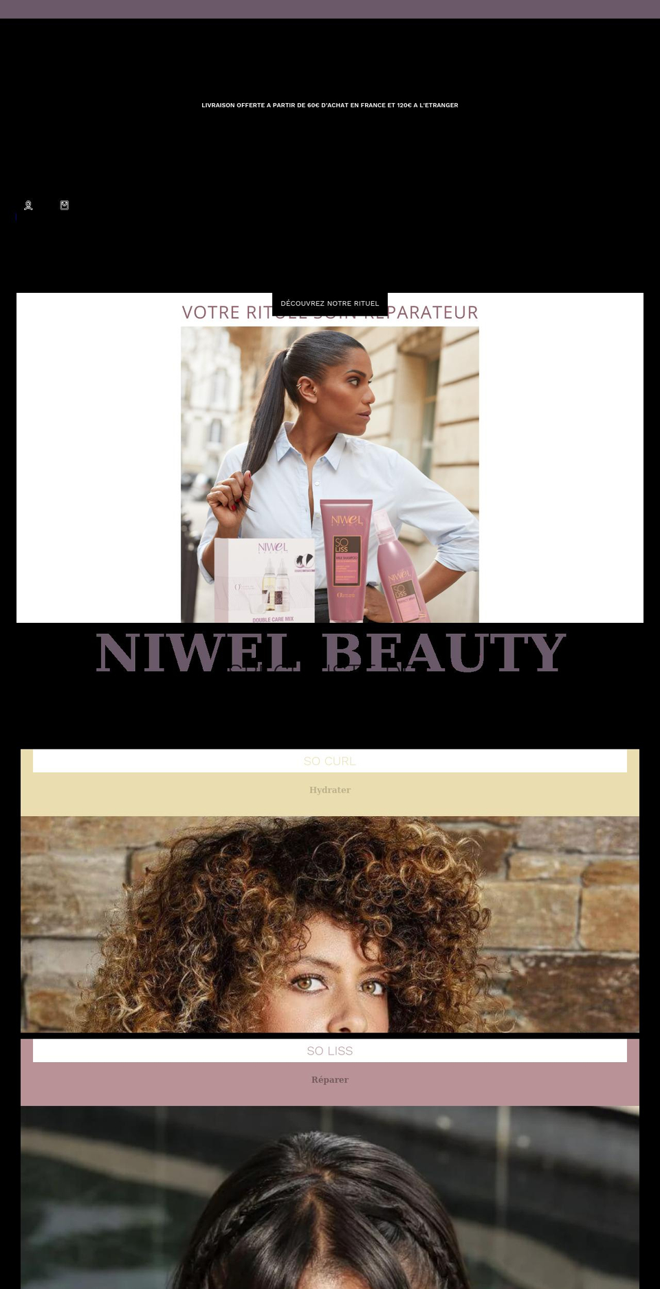 niwelbeauty.com shopify website screenshot