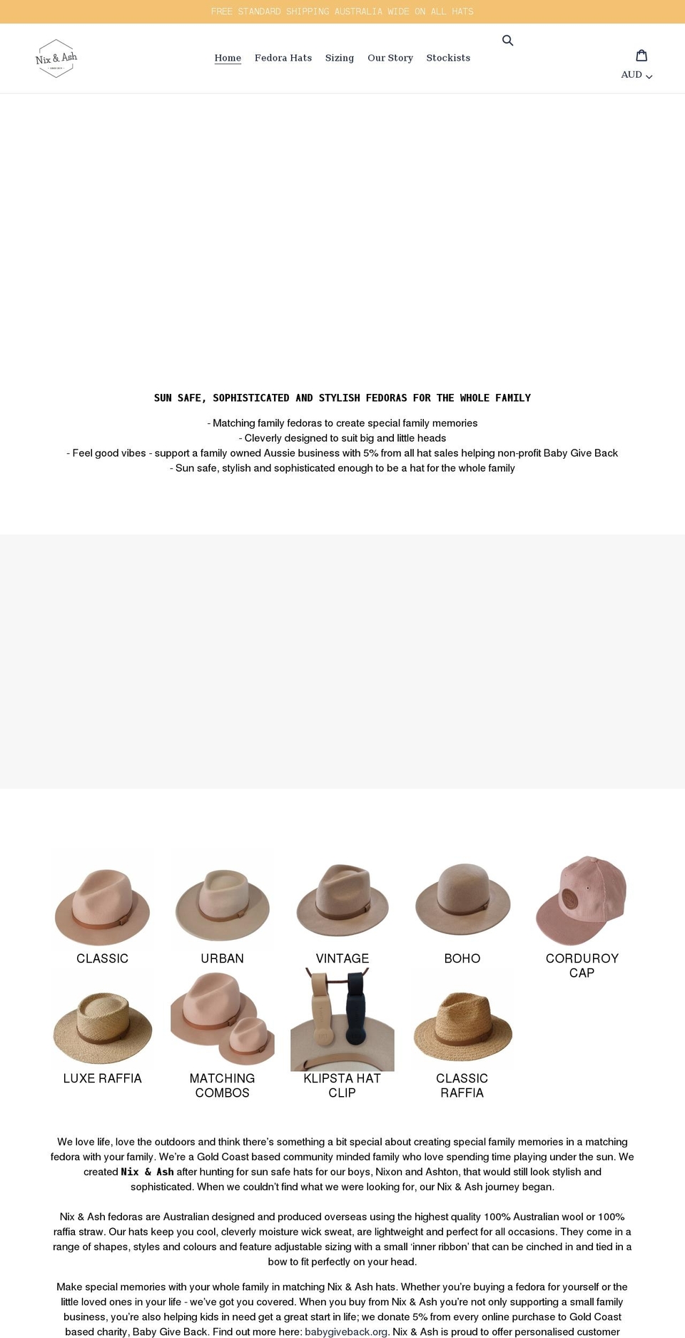 nixandash.com shopify website screenshot