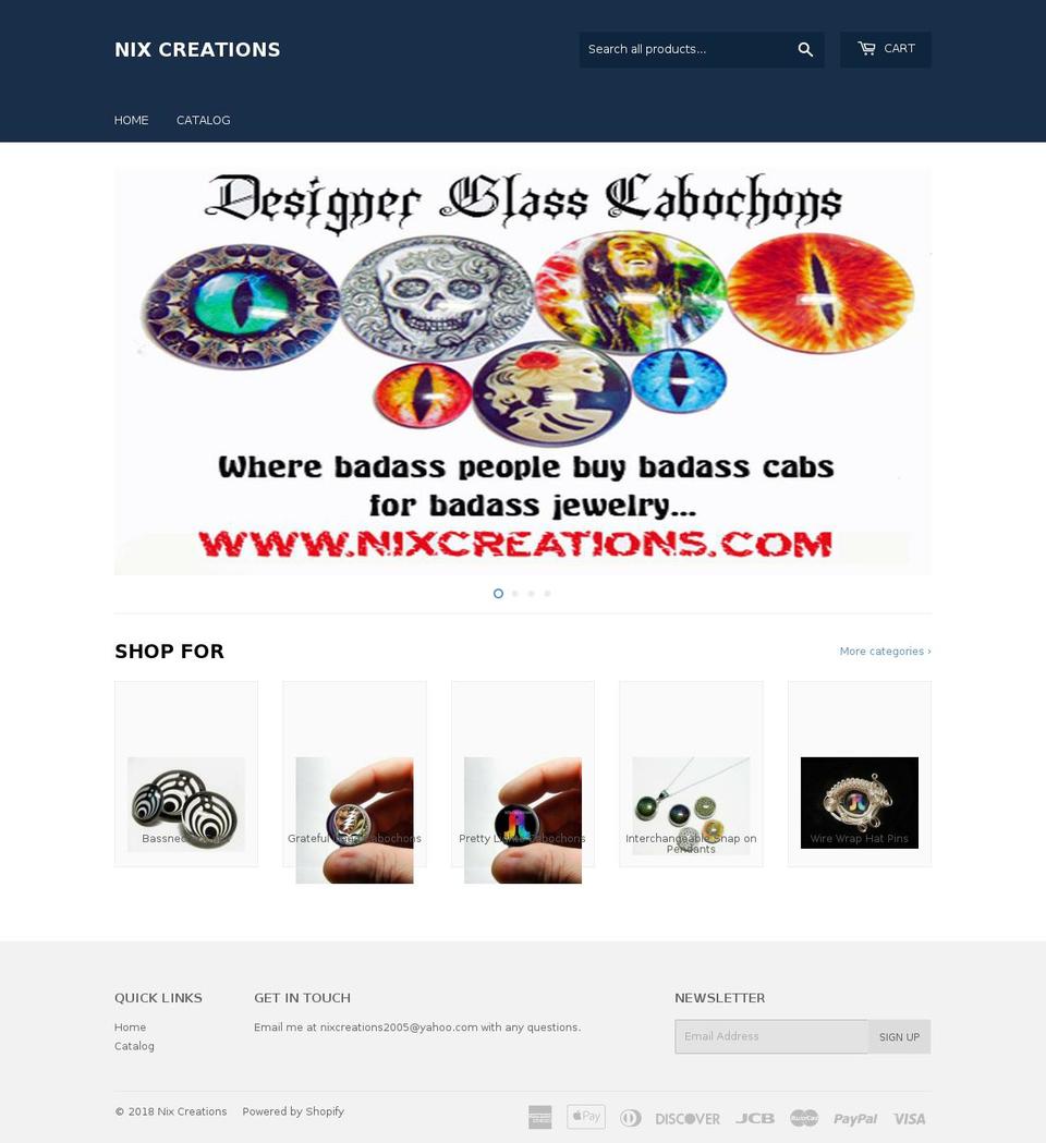 nixcreations.com — Shopify storefront screenshot