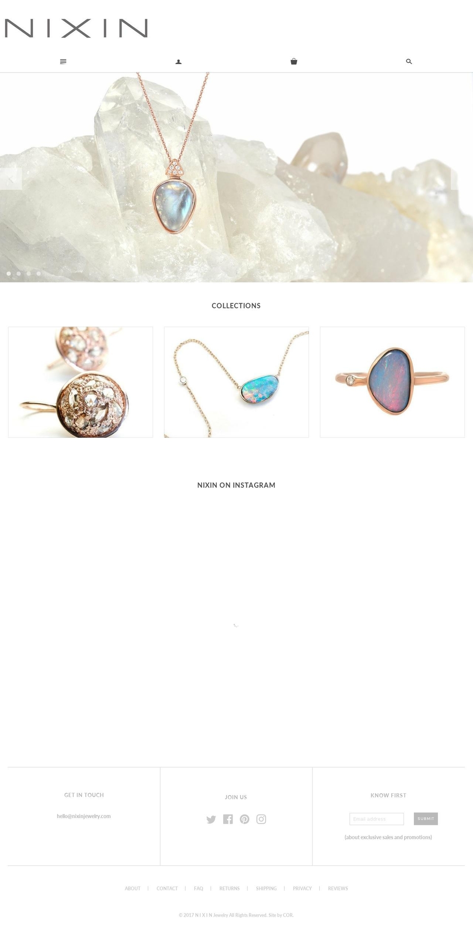 nixinjewelry.com shopify website screenshot