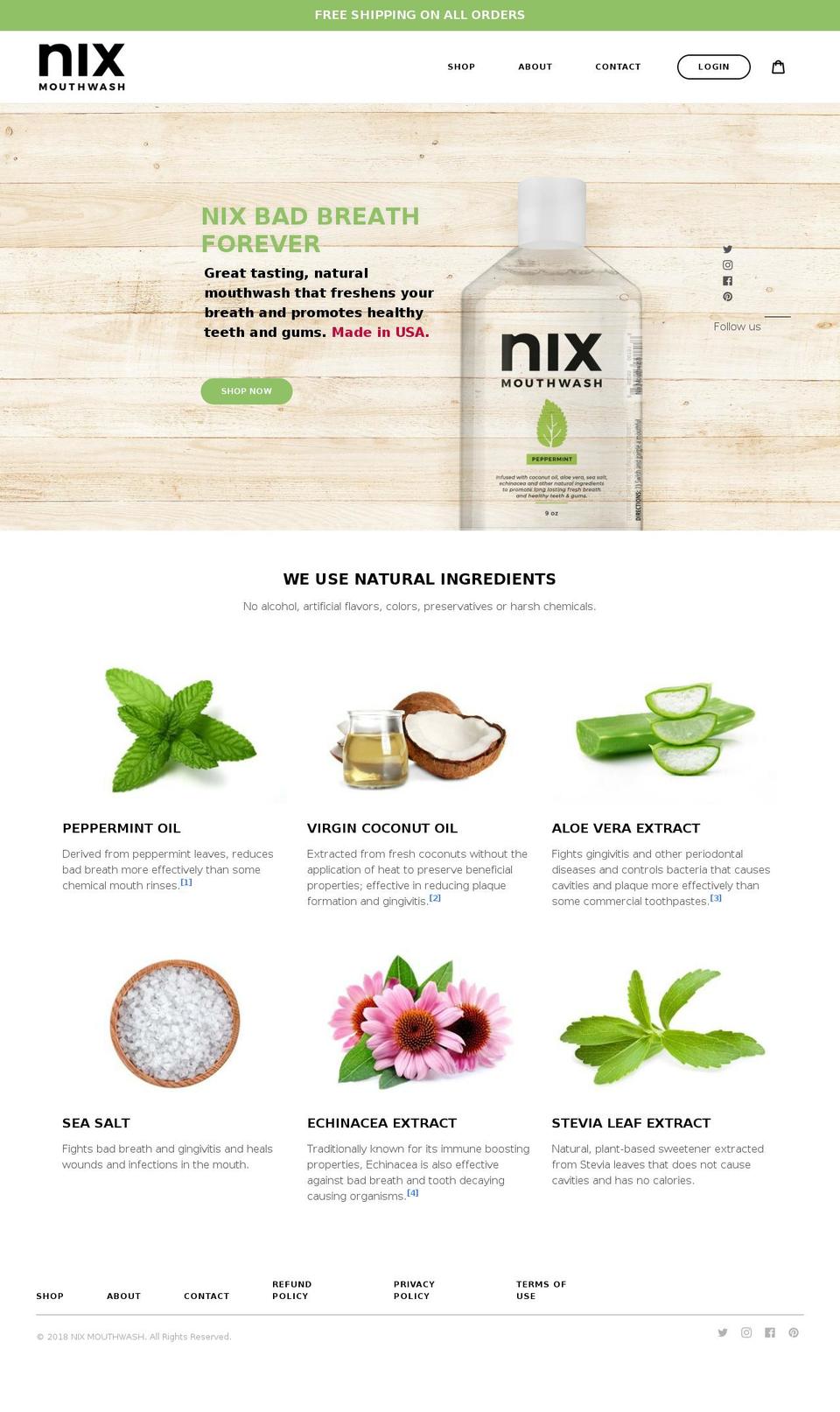 nixmouthwash.com — Shopify storefront screenshot
