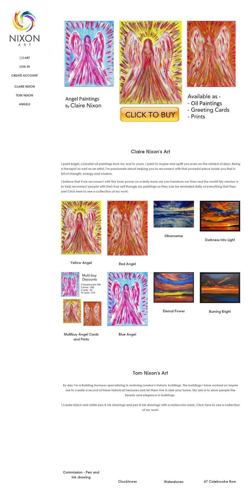 nixonart.co.uk shopify website screenshot