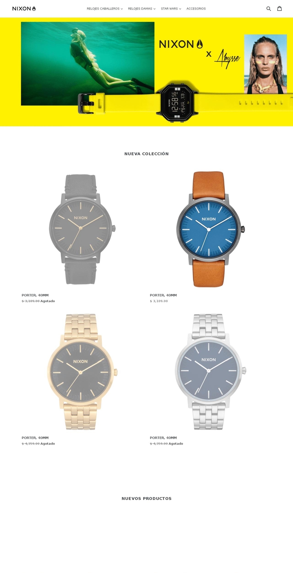 nixonmexico.com — Shopify storefront screenshot