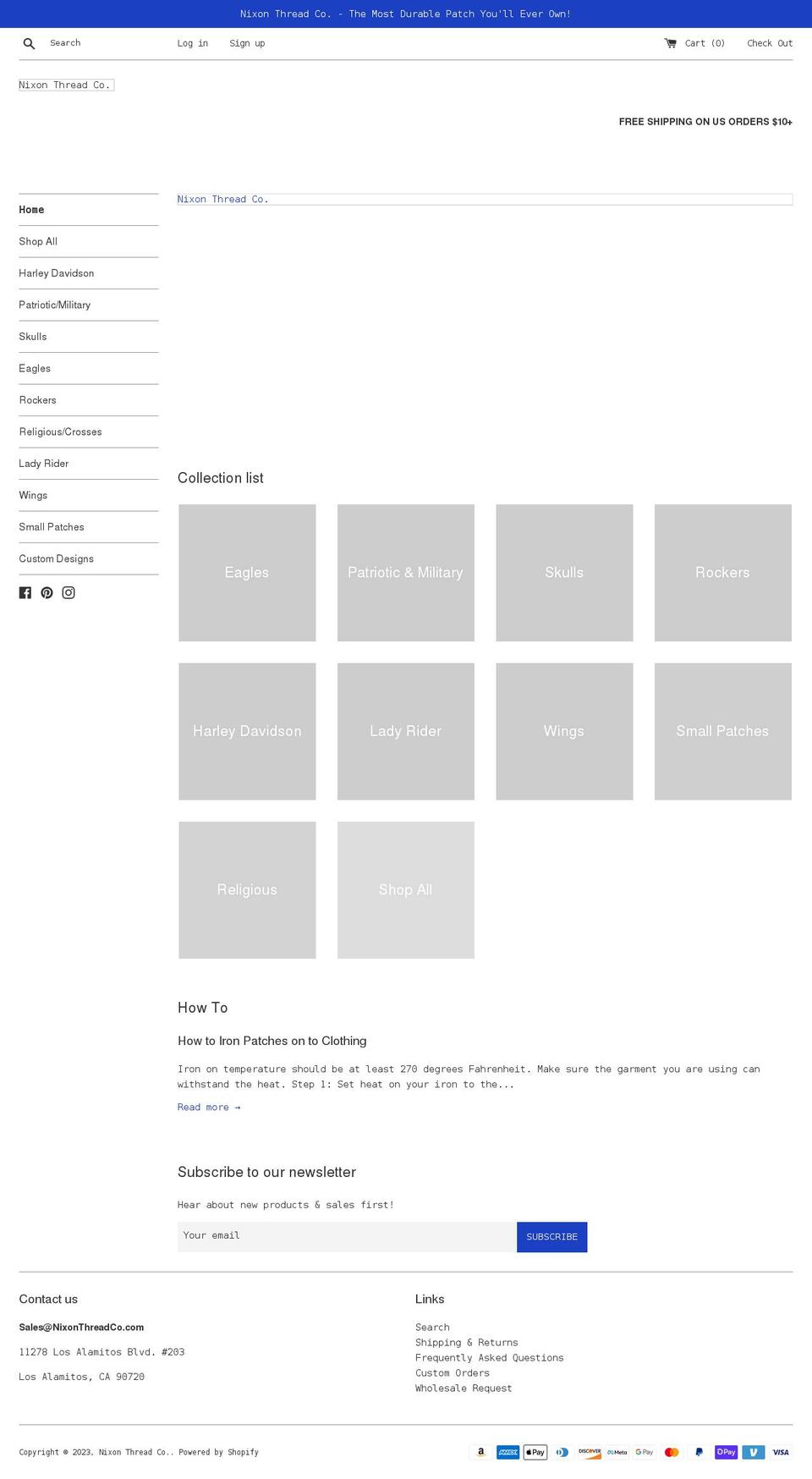 nixonthreadco.com shopify website screenshot