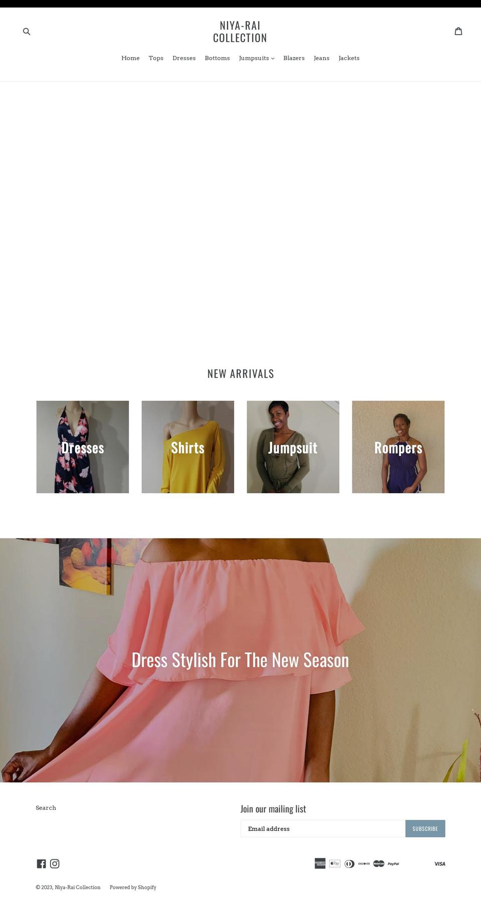 niya-raicollection.com — Shopify storefront screenshot