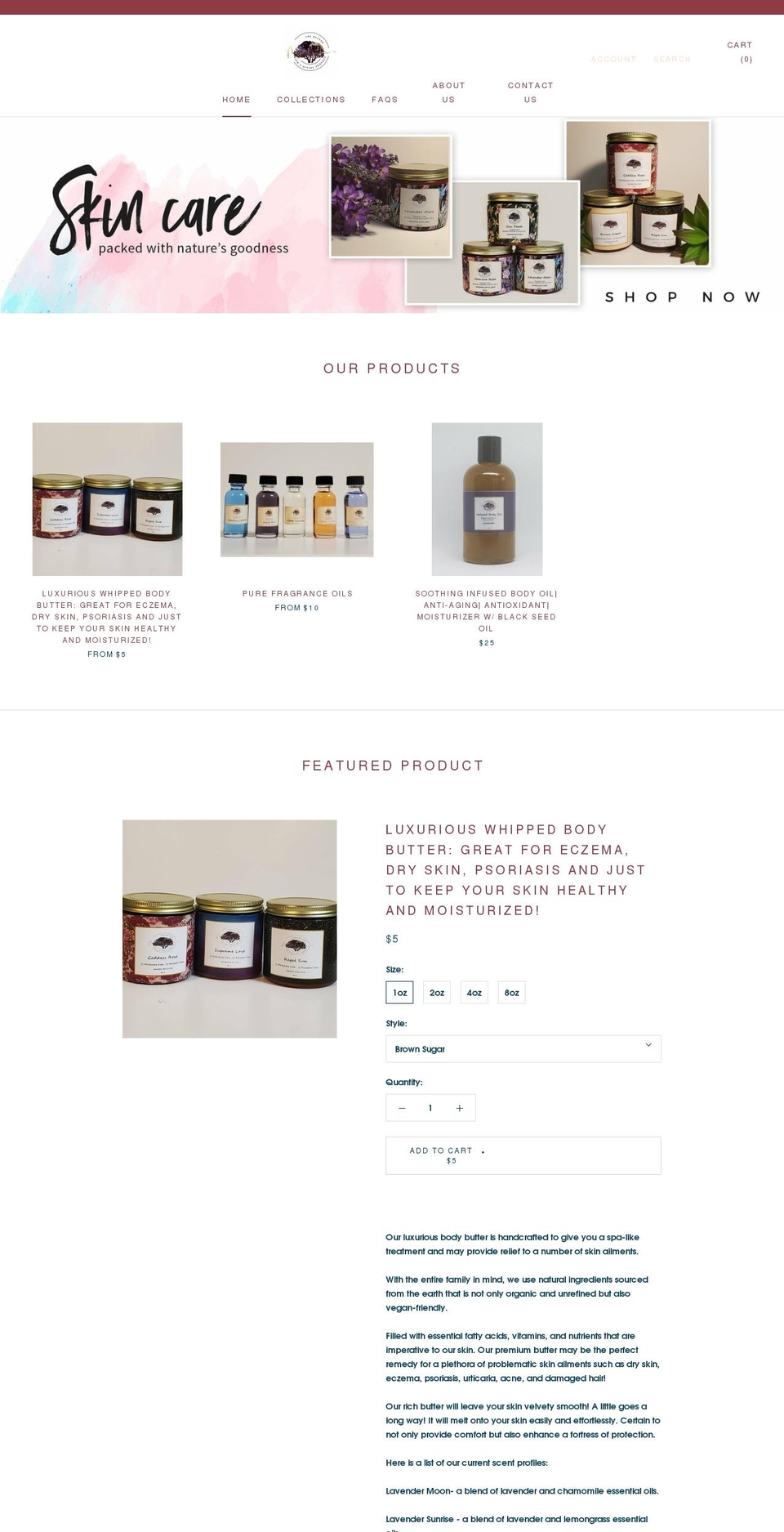 niyabutter.com shopify website screenshot