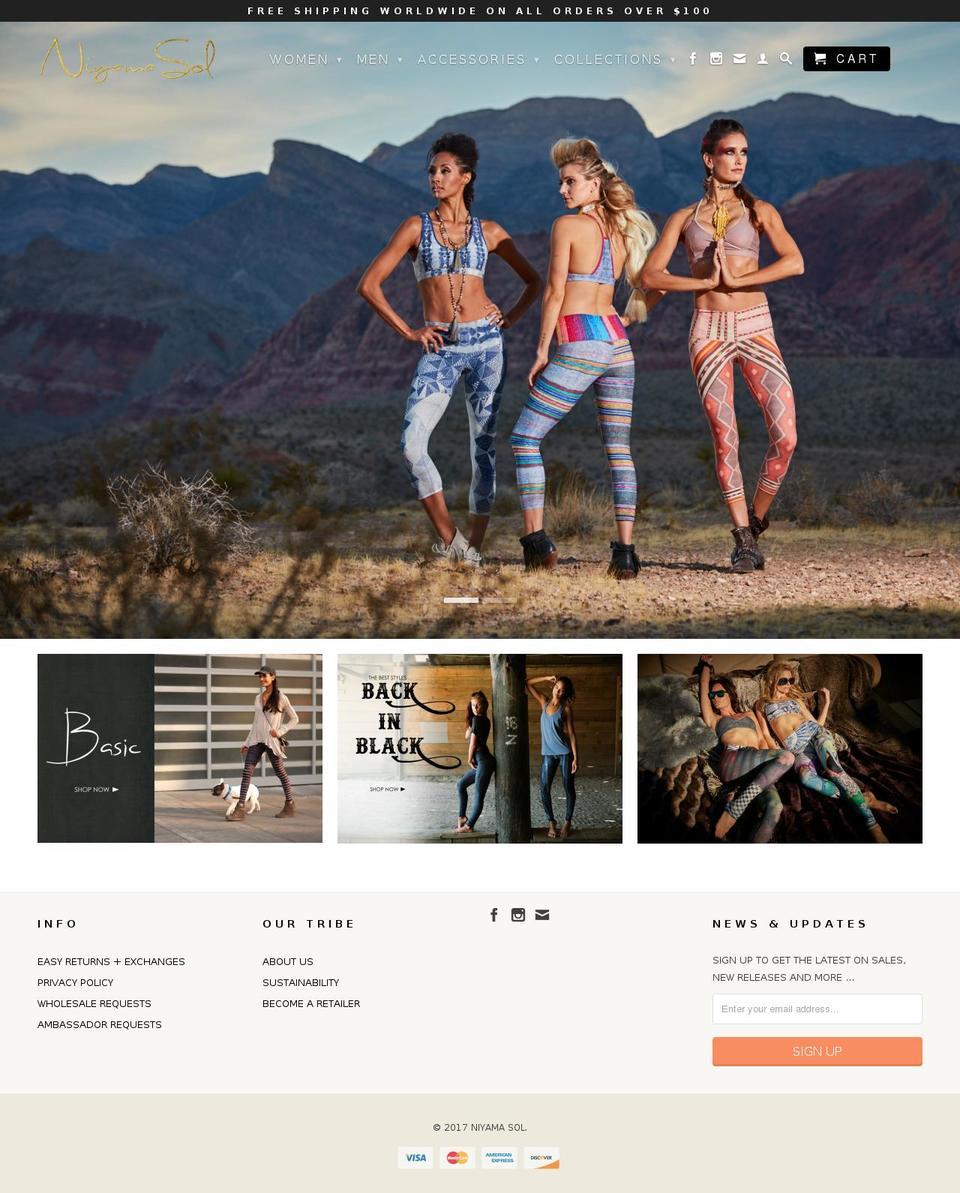 niyamasol.com shopify website screenshot