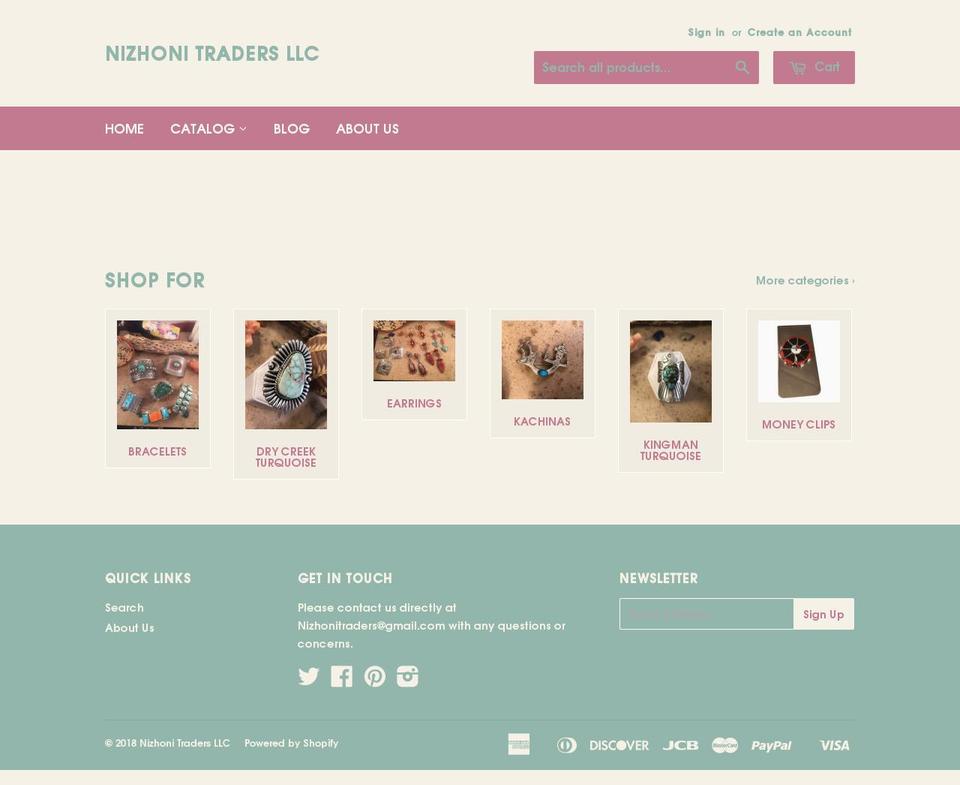 nizhonitradersllc.com shopify website screenshot
