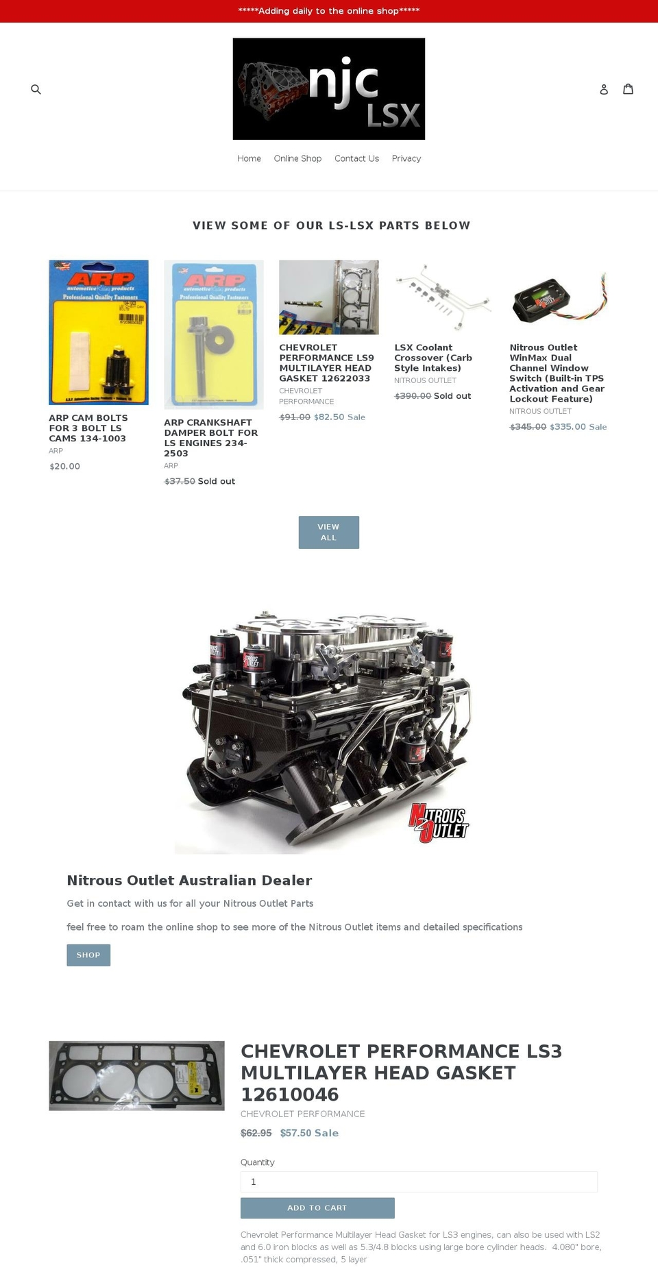 njclsx.com shopify website screenshot