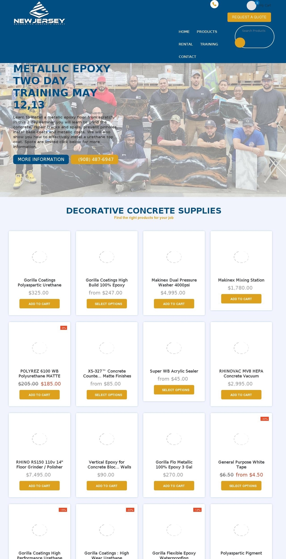 njdecorativeconcretesupply.com shopify website screenshot