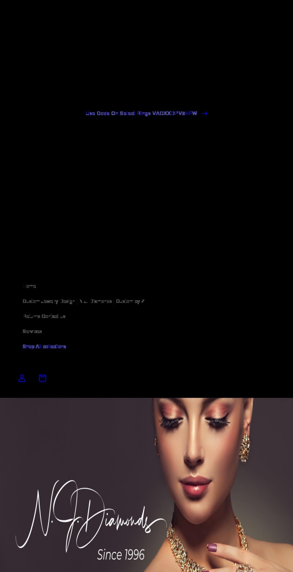 njdiamondonline.com shopify website screenshot