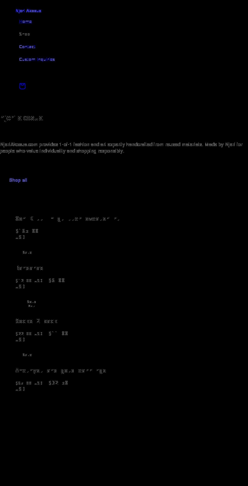 njeriakosua.com shopify website screenshot