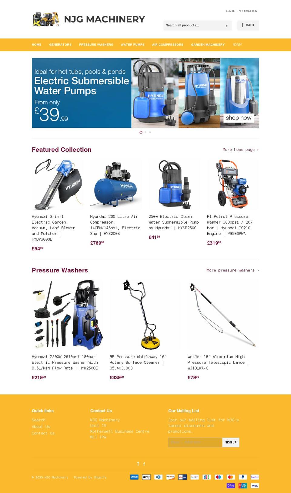 njgmachinery.com shopify website screenshot
