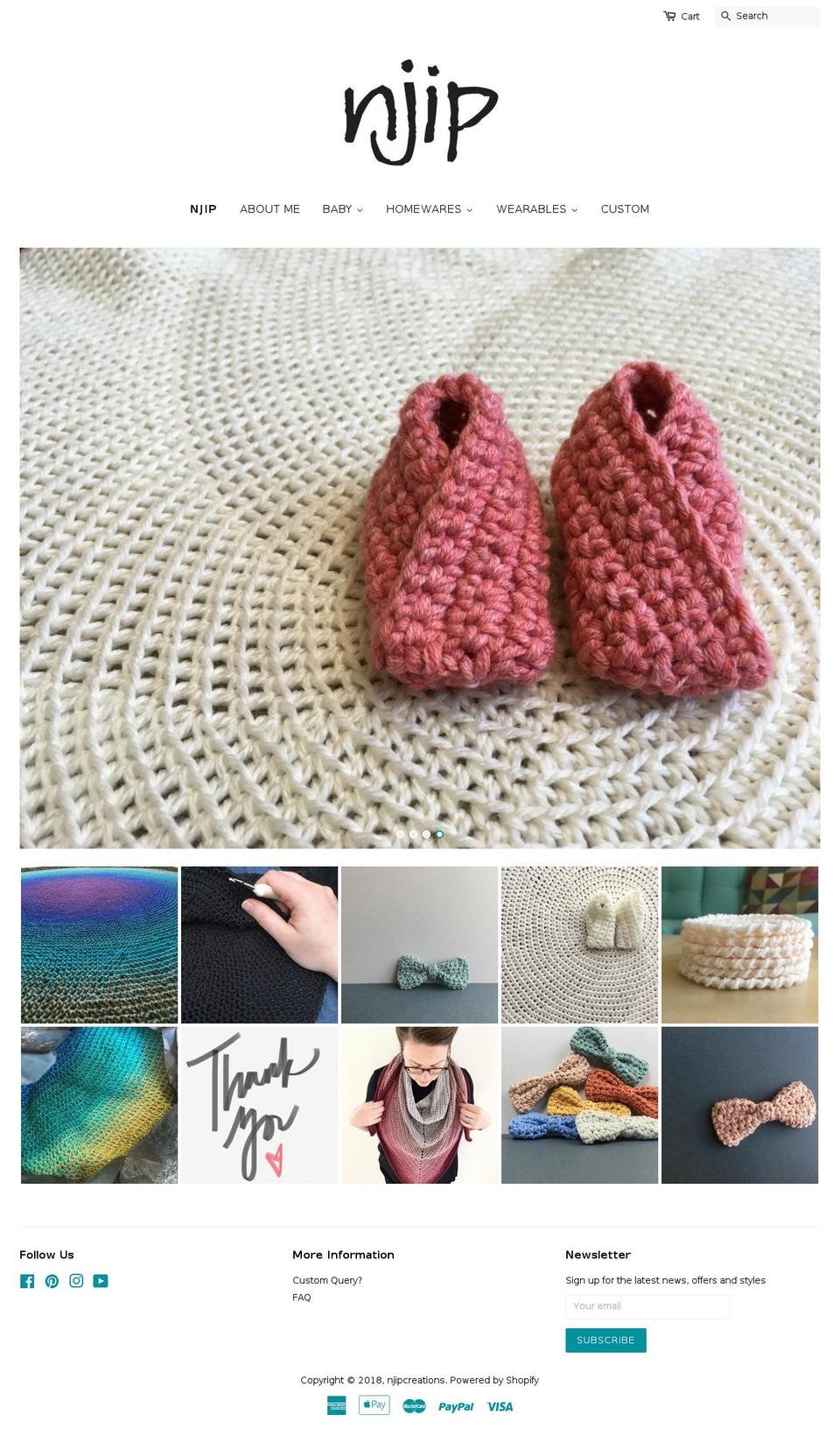 njipcreations.com — Shopify storefront screenshot