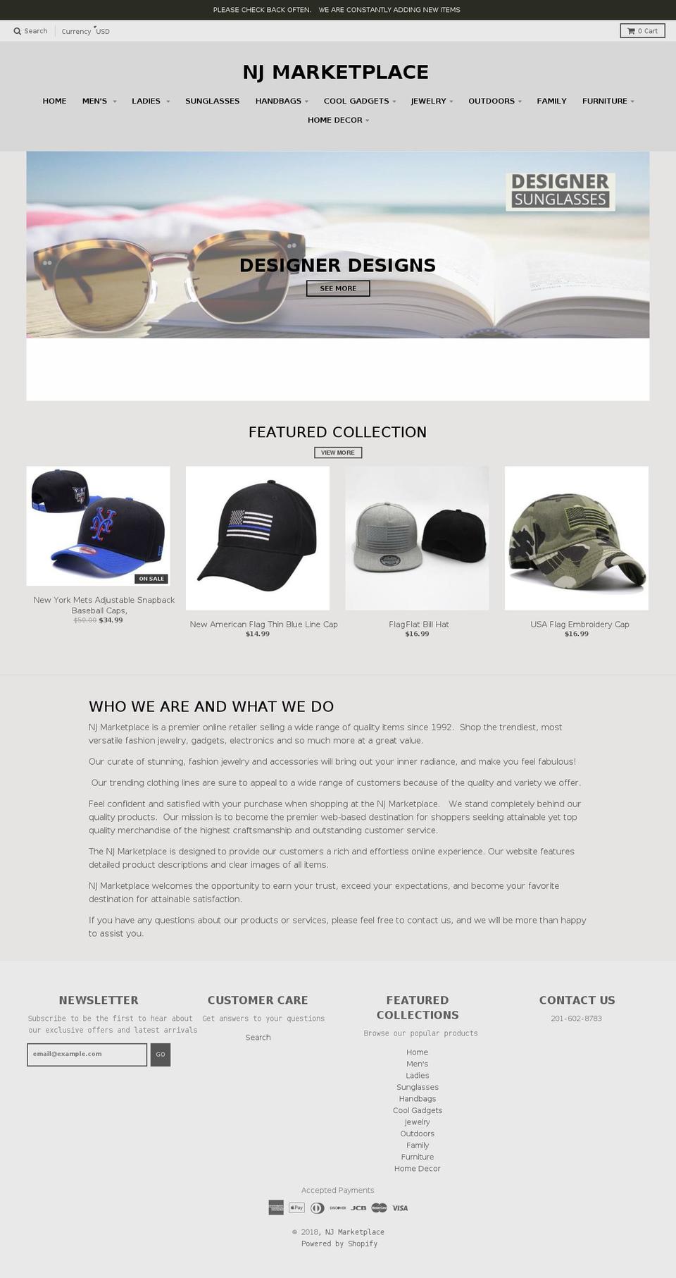 njmarketplace.com — Shopify storefront screenshot