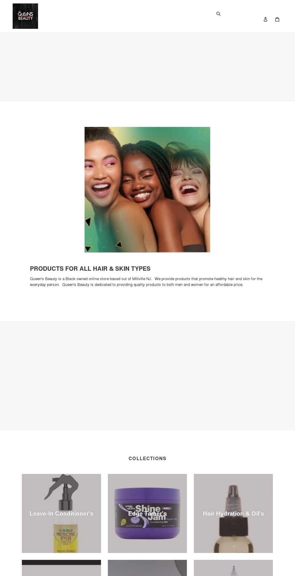 njqueensbeauty.com shopify website screenshot