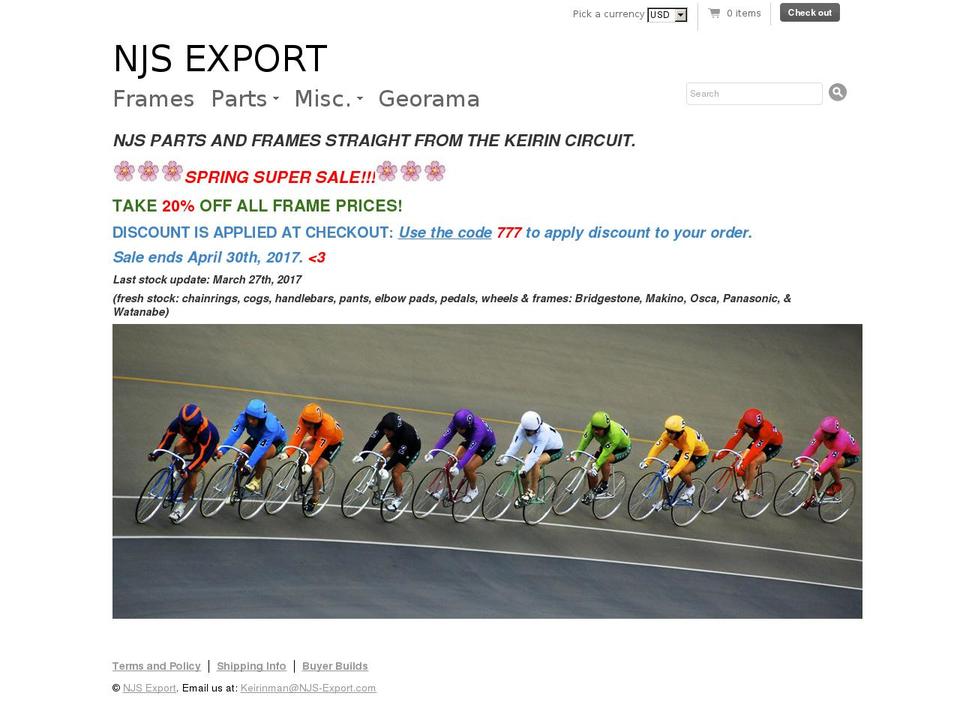 Minimal Shopify theme site example njs-export.com