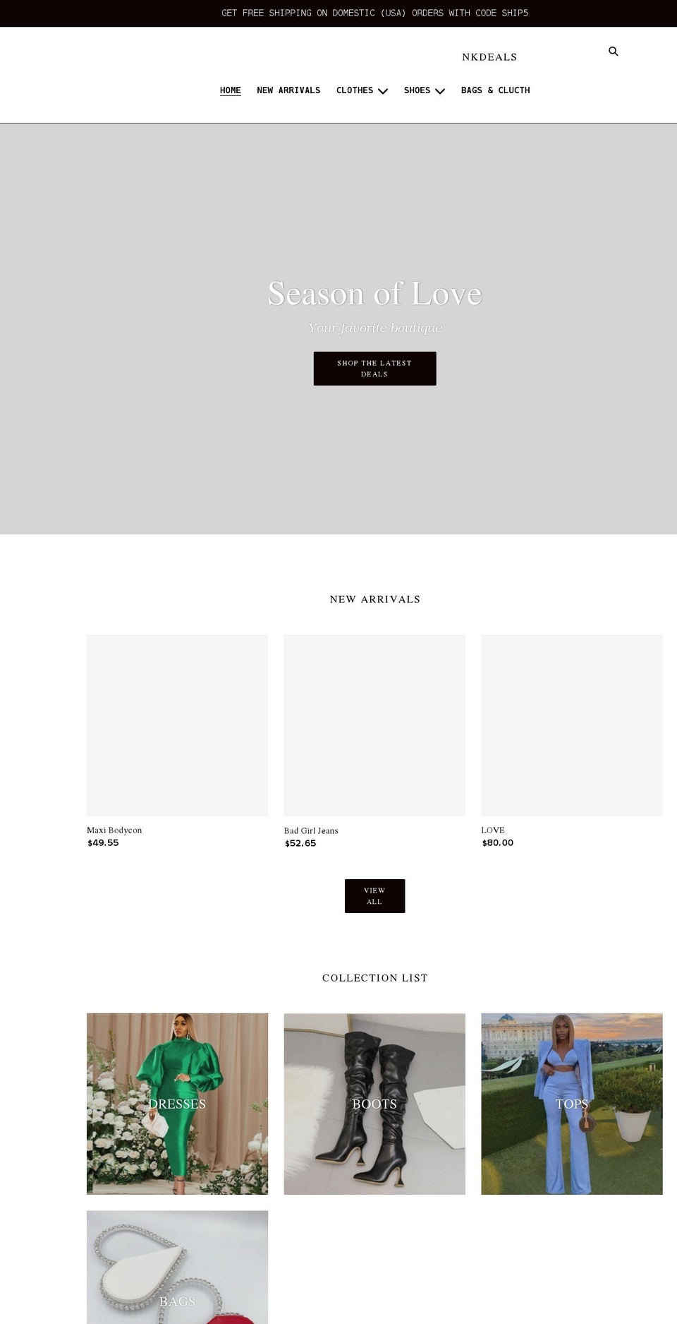nkdeals.com shopify website screenshot