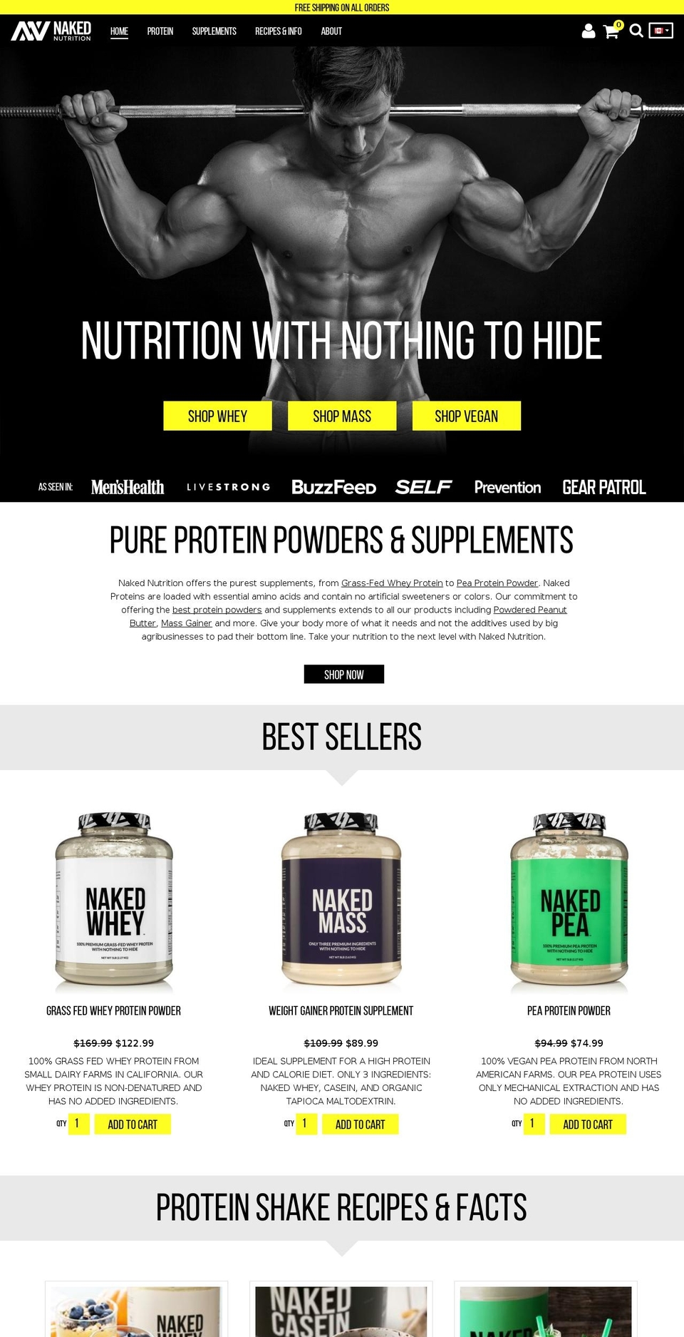 nkdnutrition.ca shopify website screenshot