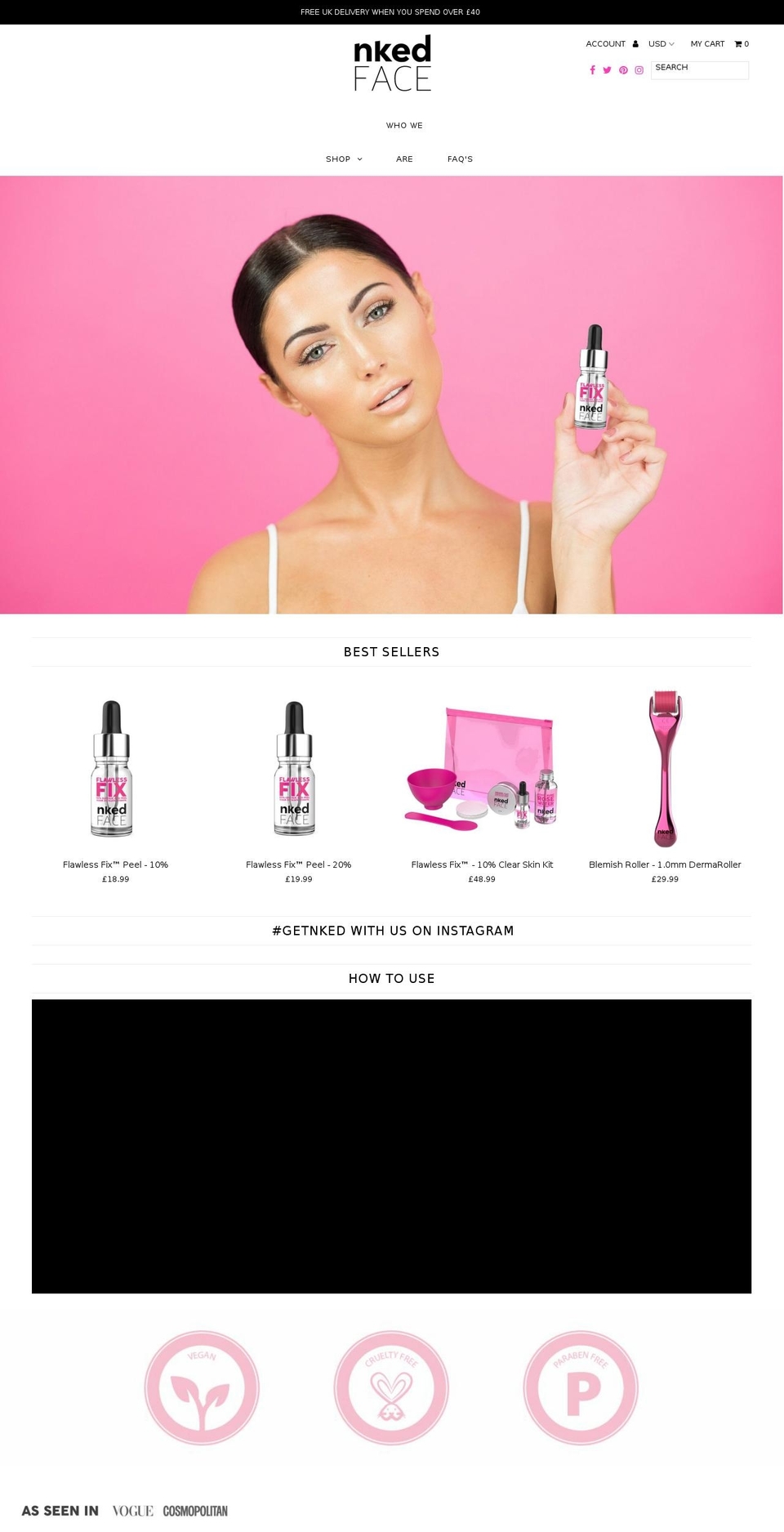 nkedface.com shopify website screenshot