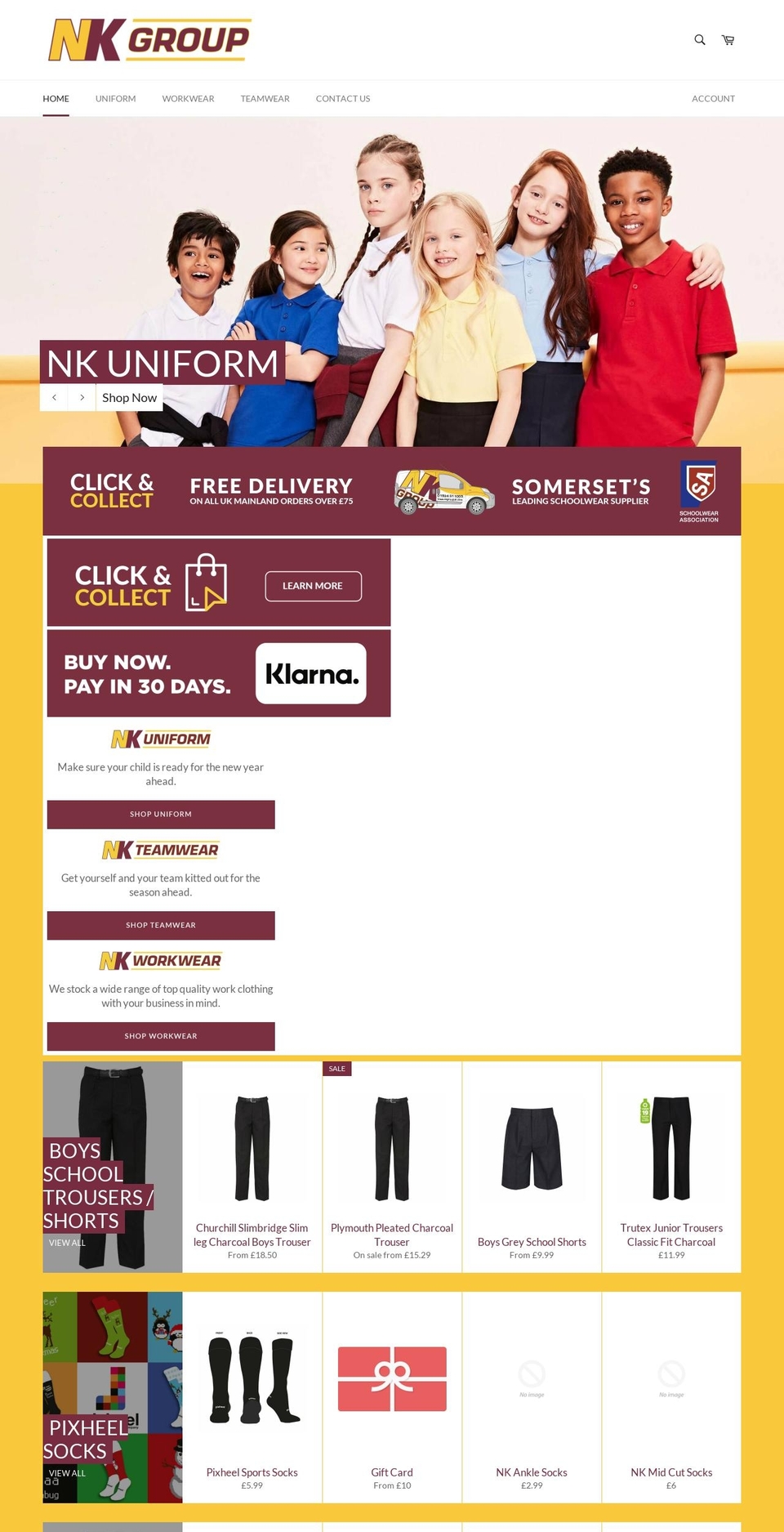 nkgroupuk.com — Shopify storefront screenshot