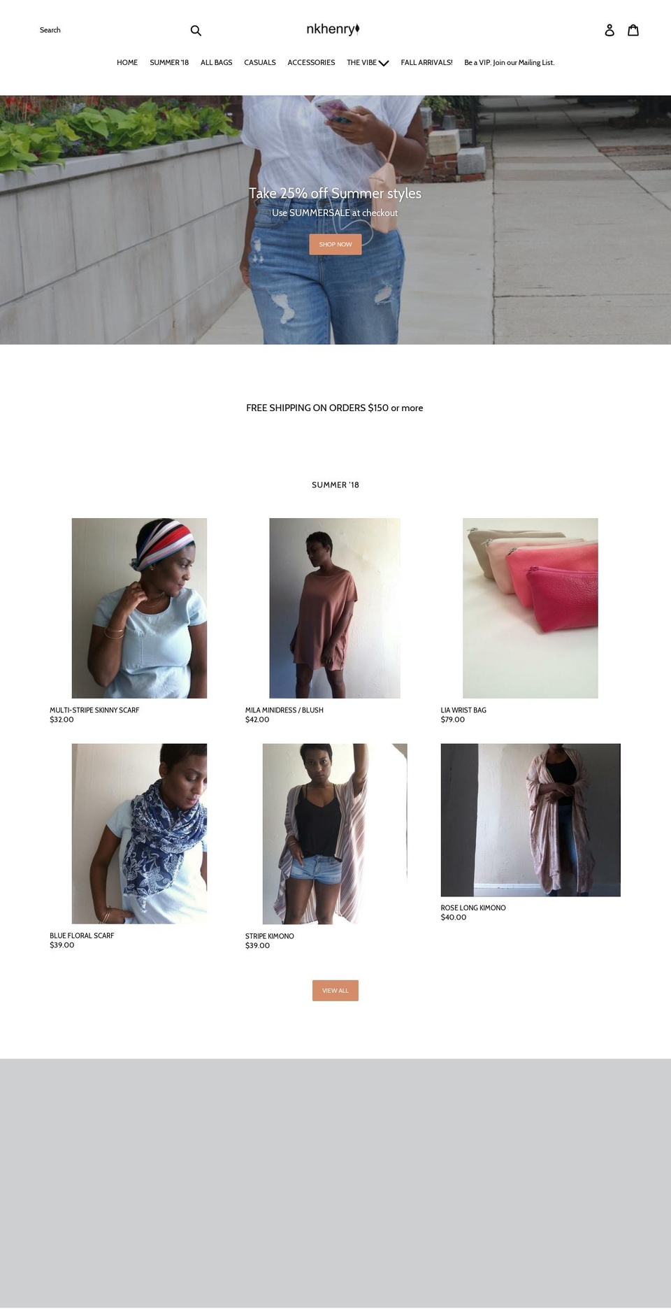 nkhenry.com — Shopify storefront screenshot