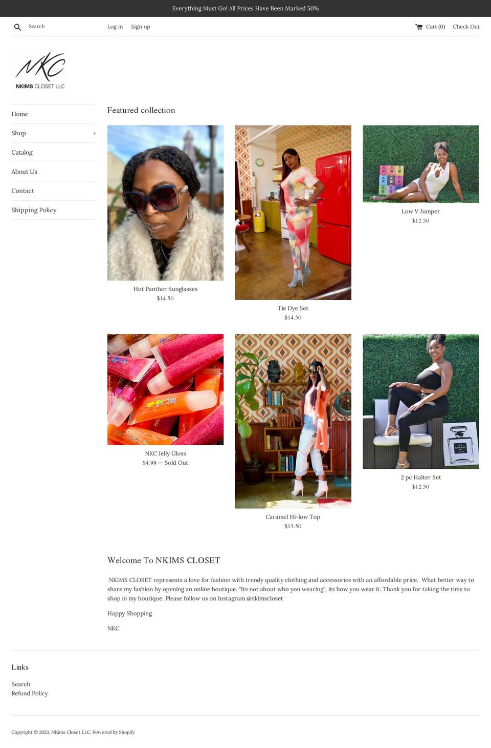 nkimscloset.com shopify website screenshot
