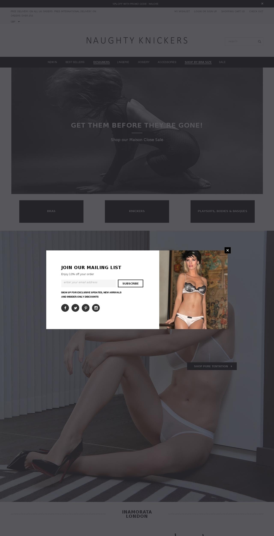 Naughty Knickers 2015 Shopify theme site example nklingerie.com