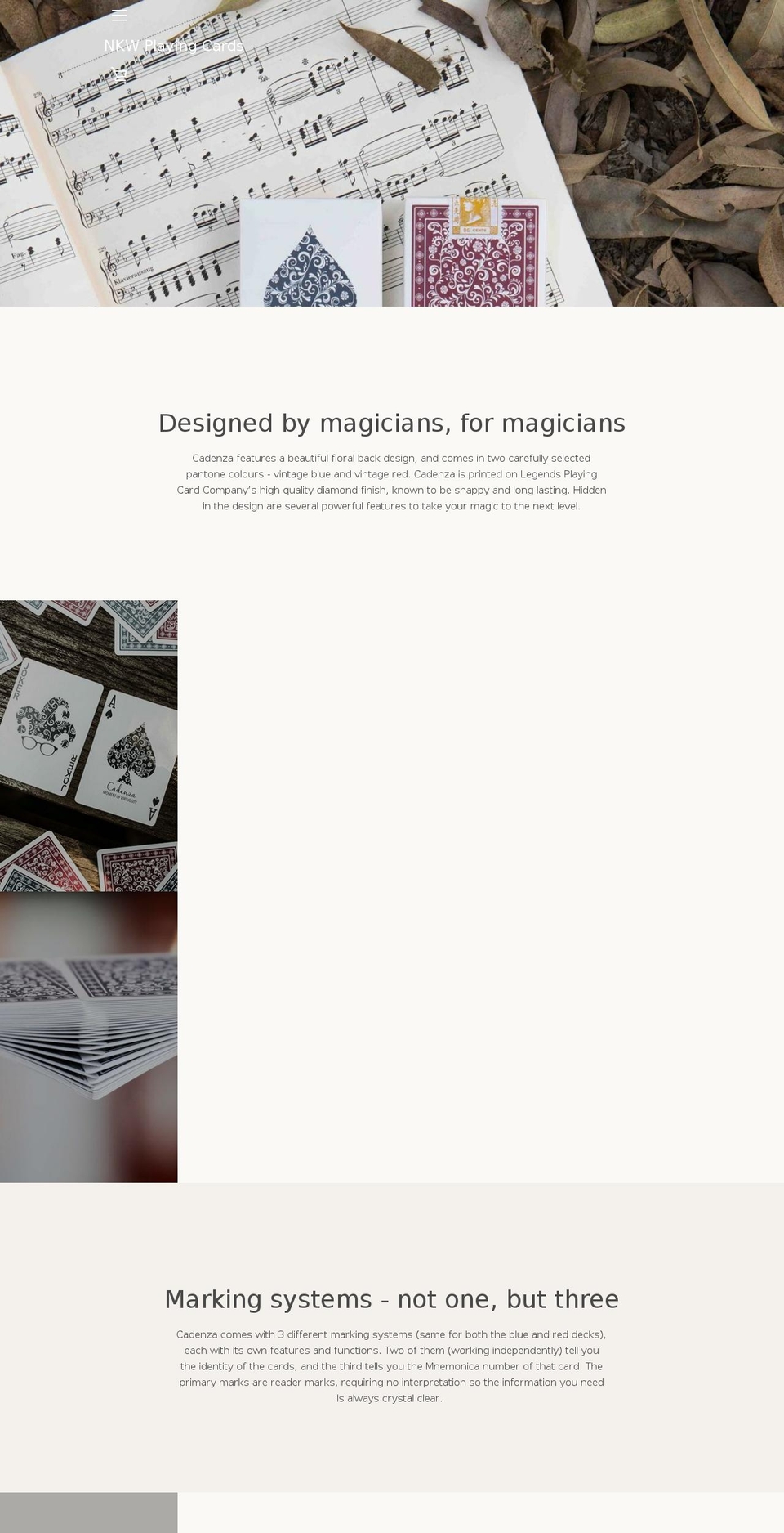 nkwplayingcards.com — Shopify storefront screenshot